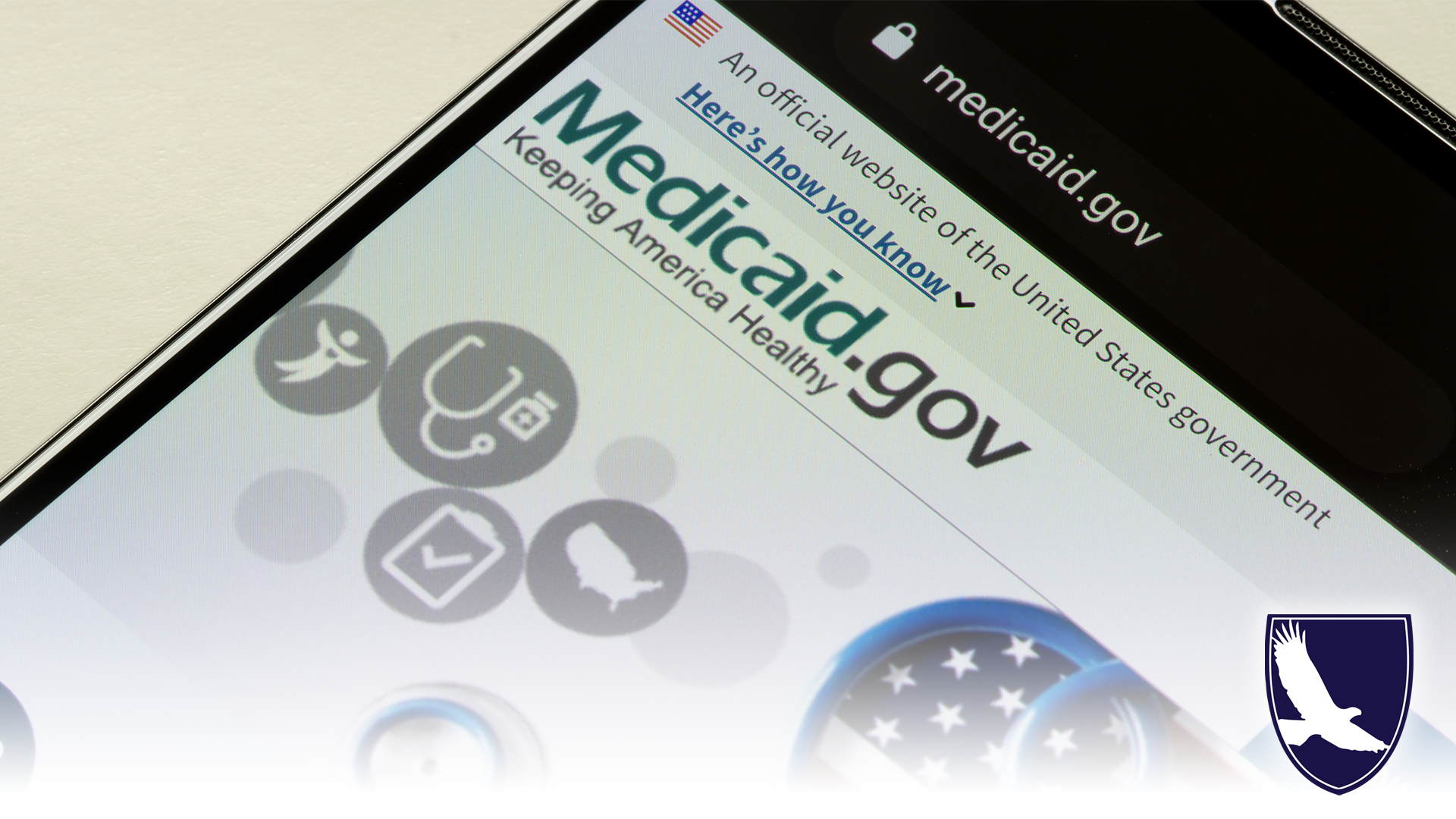 Medicaid.com dashboard on iphone screen 